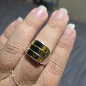 Tiger Eye Ring 925 Sterling Silver Mexico